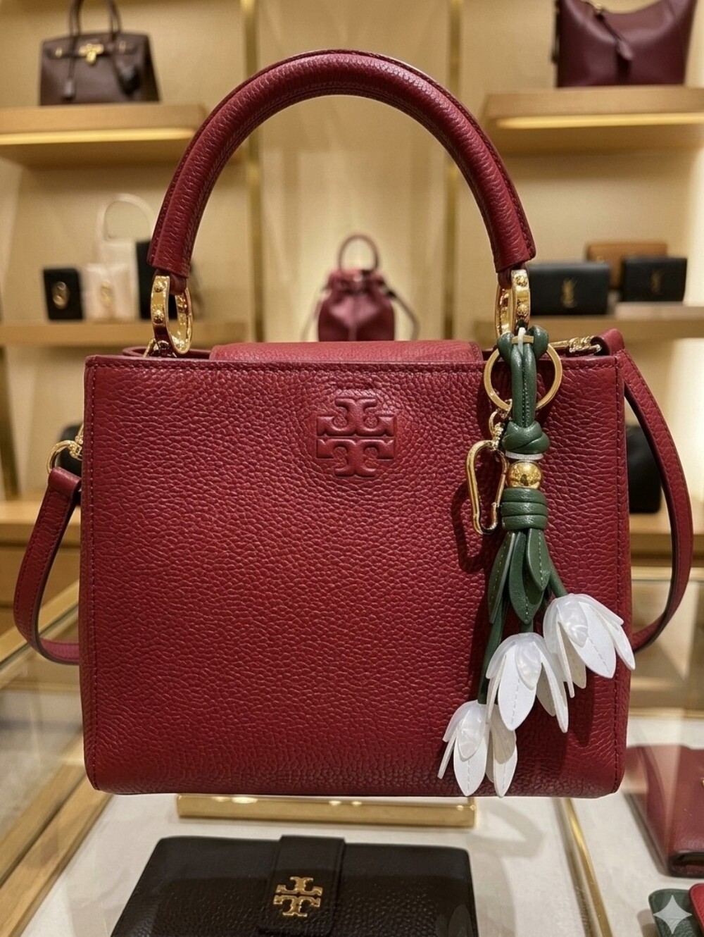 Piper K White Floral Bag Charm - Picture 6 of 7